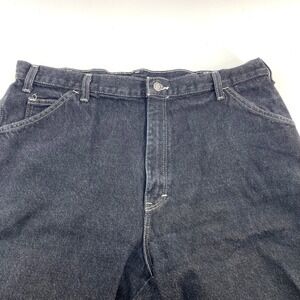 Dickies Carpenter Long Shorts Black Denim Men 38x11 Utility Workwear Cotton